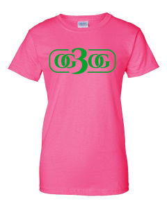 Pink and Green Ladies T-Shirt
