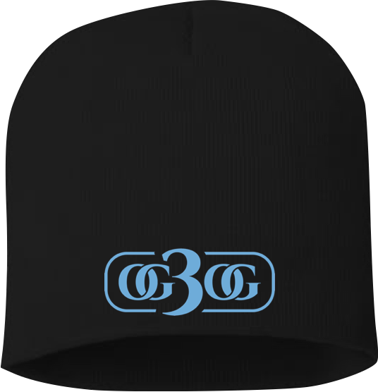 Black and Carolina Blue Beanie