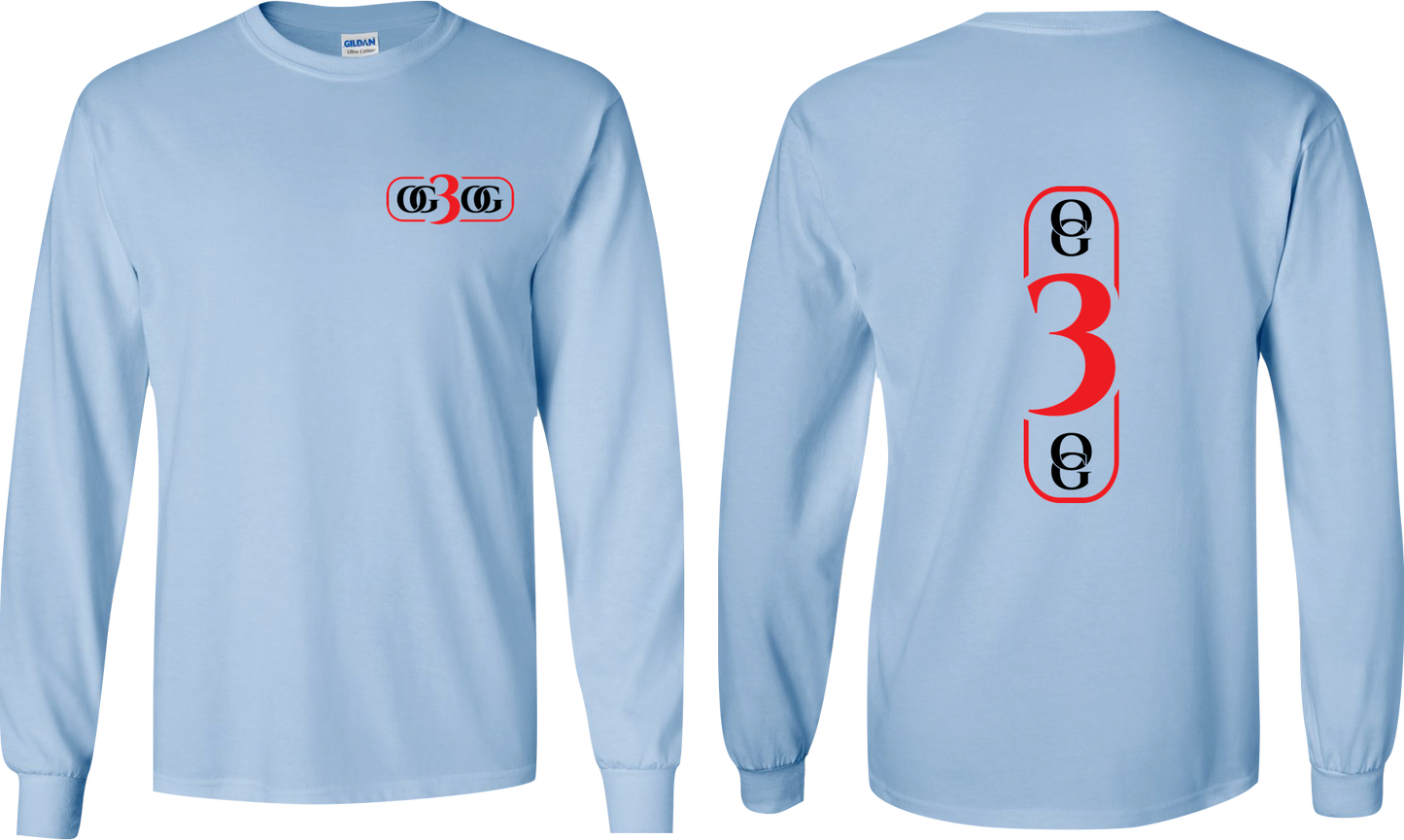 Long Sleeve Multi-logo Carolina Blue T-Shirt