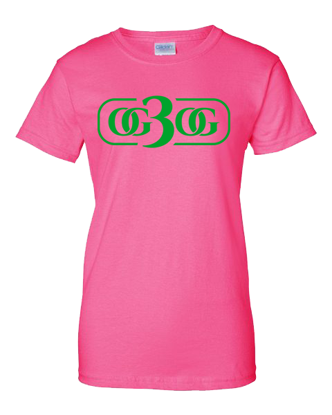 Pink and Green Ladies T-Shirt