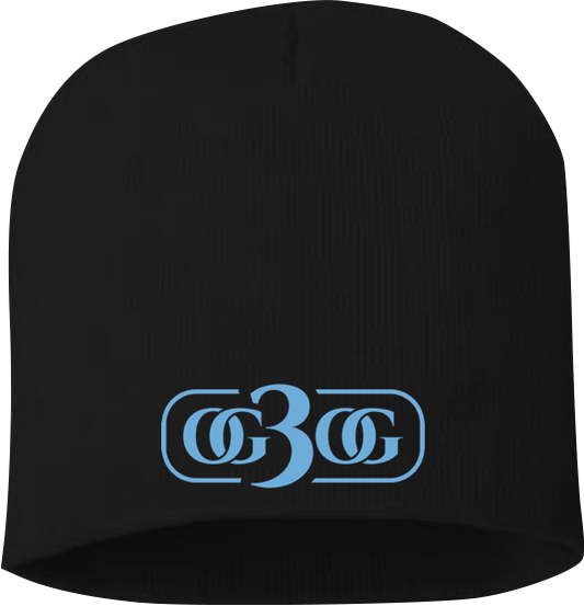Black and Carolina Blue Beanie