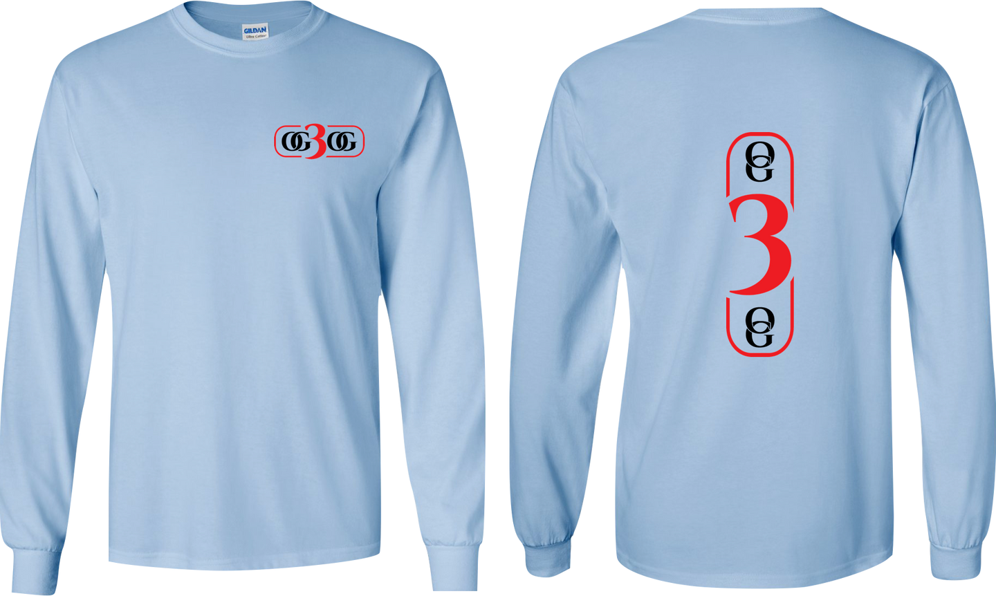 Long Sleeve Multi-logo Carolina Blue T-Shirt