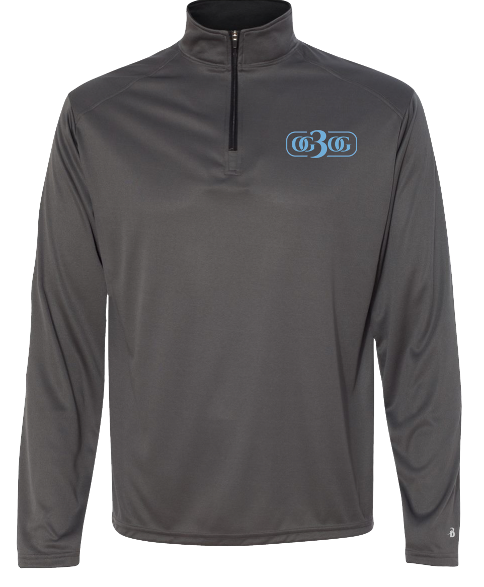 Quarter Zip Charcoal_Carolina Blue