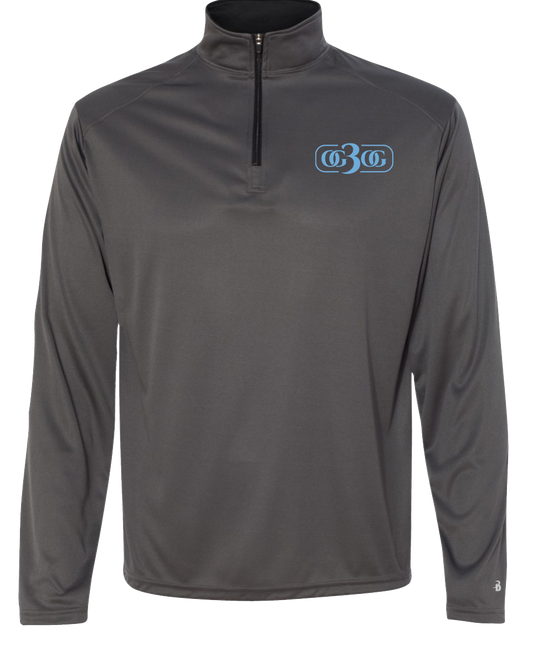 Quarter Zip Charcoal_Carolina Blue