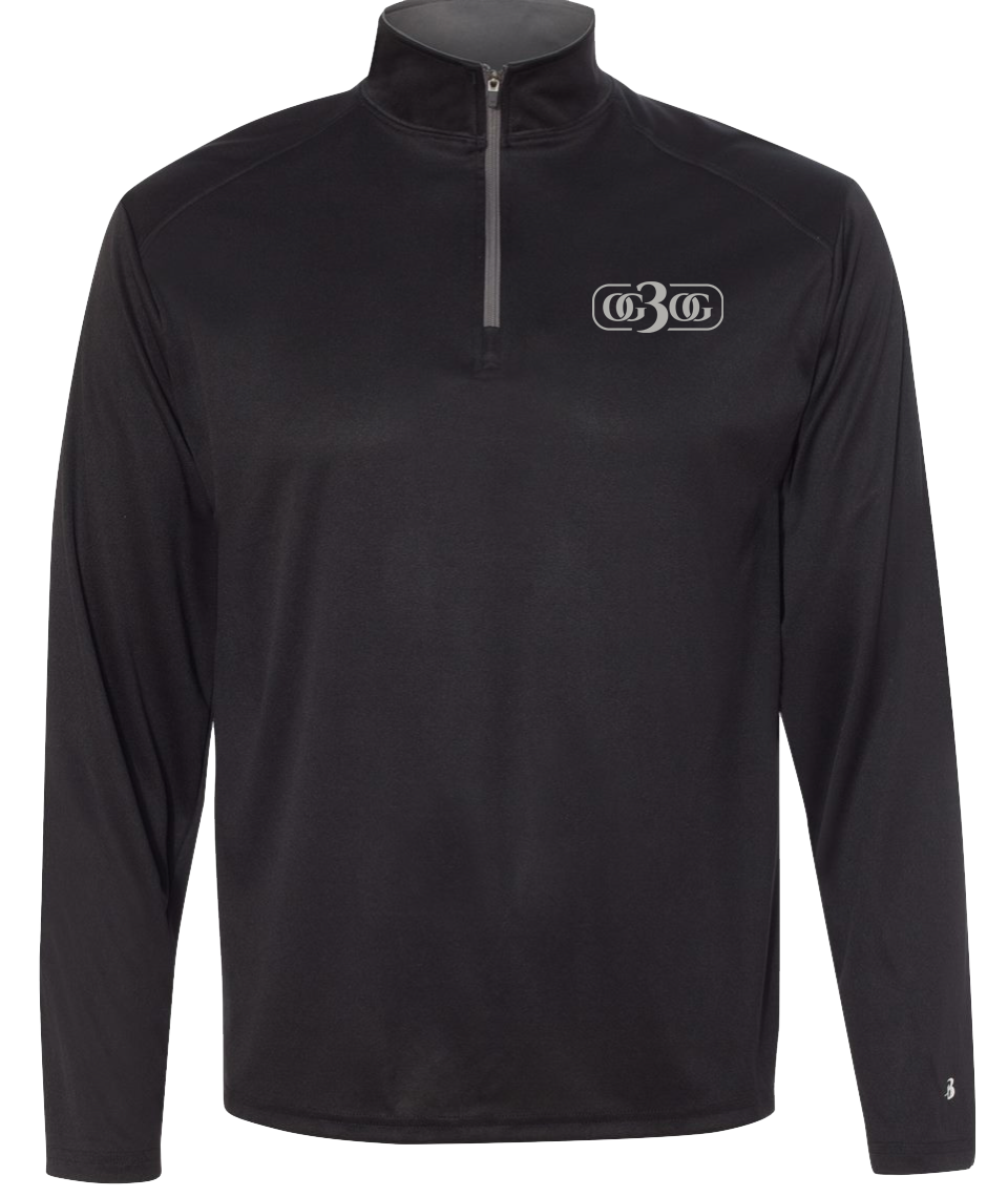 Quarter Zip Black & Silver