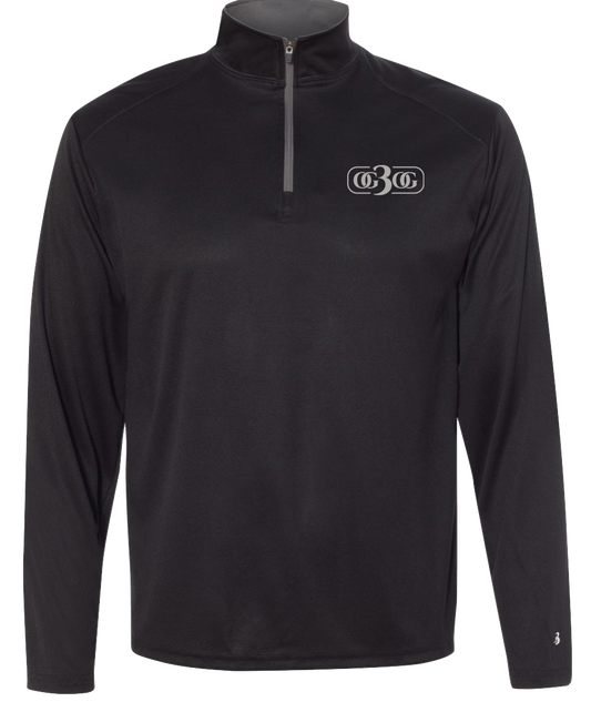 Quarter Zip Black & Silver
